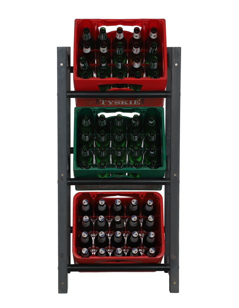 seria RSR - Regał na Skrzynki Transportowe (3szt) – Plastik/ Drewno Szare – RSR_053X32_3_S0K1 - product MODO24.PL 6