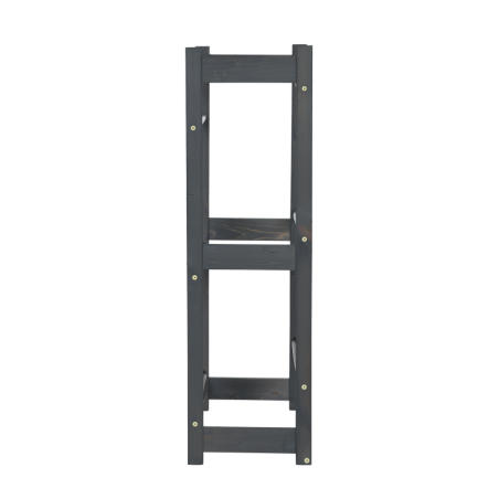 Regał na Skrzynki Transportowe (3szt) – Plastik/ Drewno Szare – RSR_053X32_3_S0K1