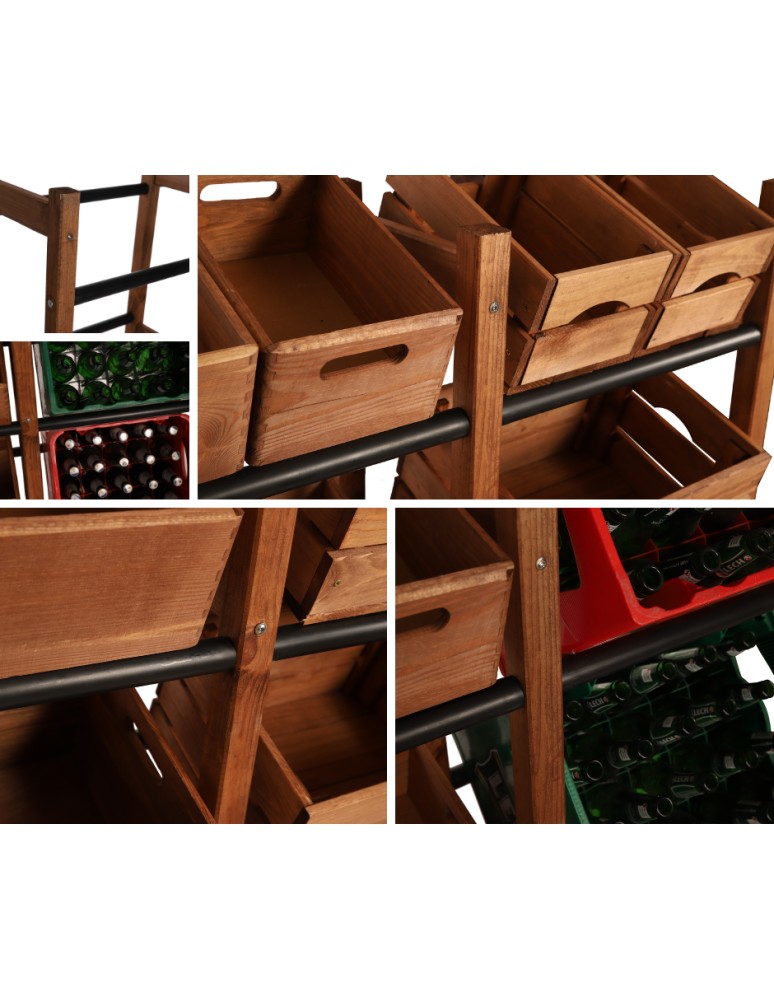 seria RSR - Regał na Skrzynki Transportowe (6szt) – Plastik/ Drewno Brąz – 108X102X32 cm - product MODO24.PL 6