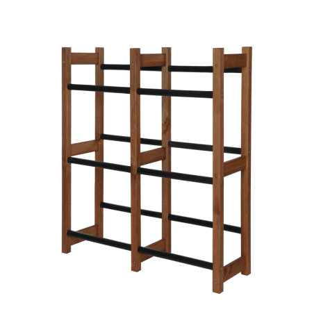 Regał na Skrzynki Transportowe (6szt) – Plastik/ Drewno Brąz – 108X102X32 cm