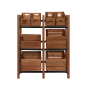 Regał na Skrzynki Transportowe (6szt) – Plastik/ Drewno Brąz – 108X102X32 cm