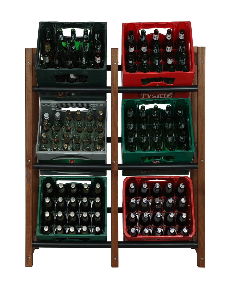 seria RSR - Regał na Skrzynki Transportowe (6szt) – Plastik/ Drewno Brąz – 108X102X32 cm - product MODO24.PL 9