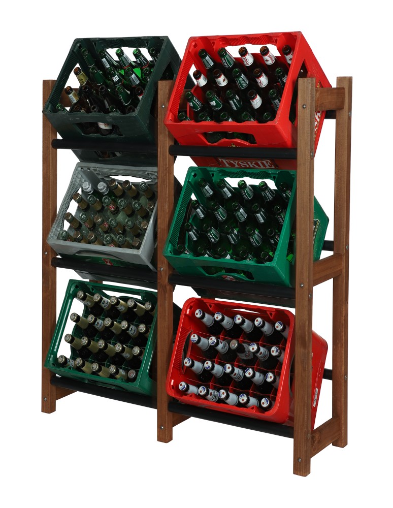 seria RSR - Regał na Skrzynki Transportowe (6szt) – Plastik/ Drewno Brąz – 108X102X32 cm - product MODO24.PL 10