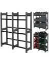 Regał na Skrzynki Transportowe (6szt) – Plastik/Drewno Szare– 108X102X32 cm