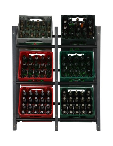 seria RSR - Regał na Skrzynki Transportowe (6szt) – Plastik/Drewno Szare– 108X102X32 cm - product 8