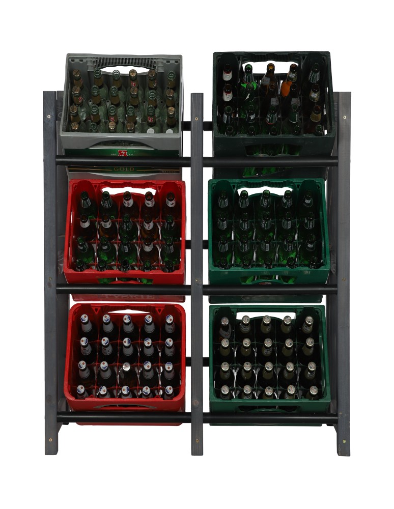 seria RSR - Regał na Skrzynki Transportowe (6szt) – Plastik/Drewno Szare– 108X102X32 cm - product MODO24.PL 8