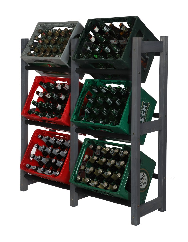 seria RSR - Regał na Skrzynki Transportowe (6szt) – Plastik/Drewno Szare– 108X102X32 cm - product MODO24.PL 9