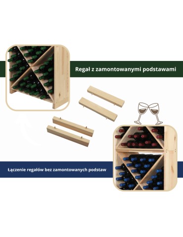 Seria RW-61 - Segmentowy Regał na Alkohole (1 ukośna leżnia) – RW61 Brąz - product 12