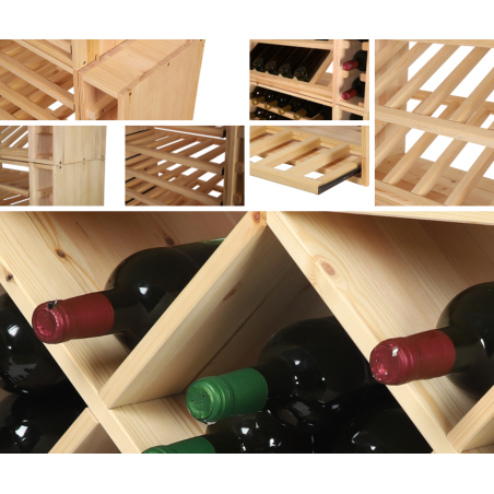 Skrzynka na 3 Butelki 30X12X30 cm · Naturalne Drewno · Seria RW61