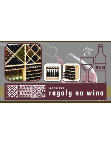 Seria RW-61 - Narożny Regał na Alkohole (5 poziomych leżni) – RW61 Brąz - product 7