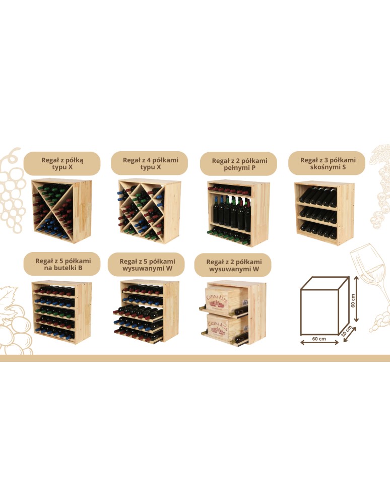 Seria RW-61 - Segmentowy Regał na Alkohole (półki X2) – RW61 Brąz - product MODO24.PL 19