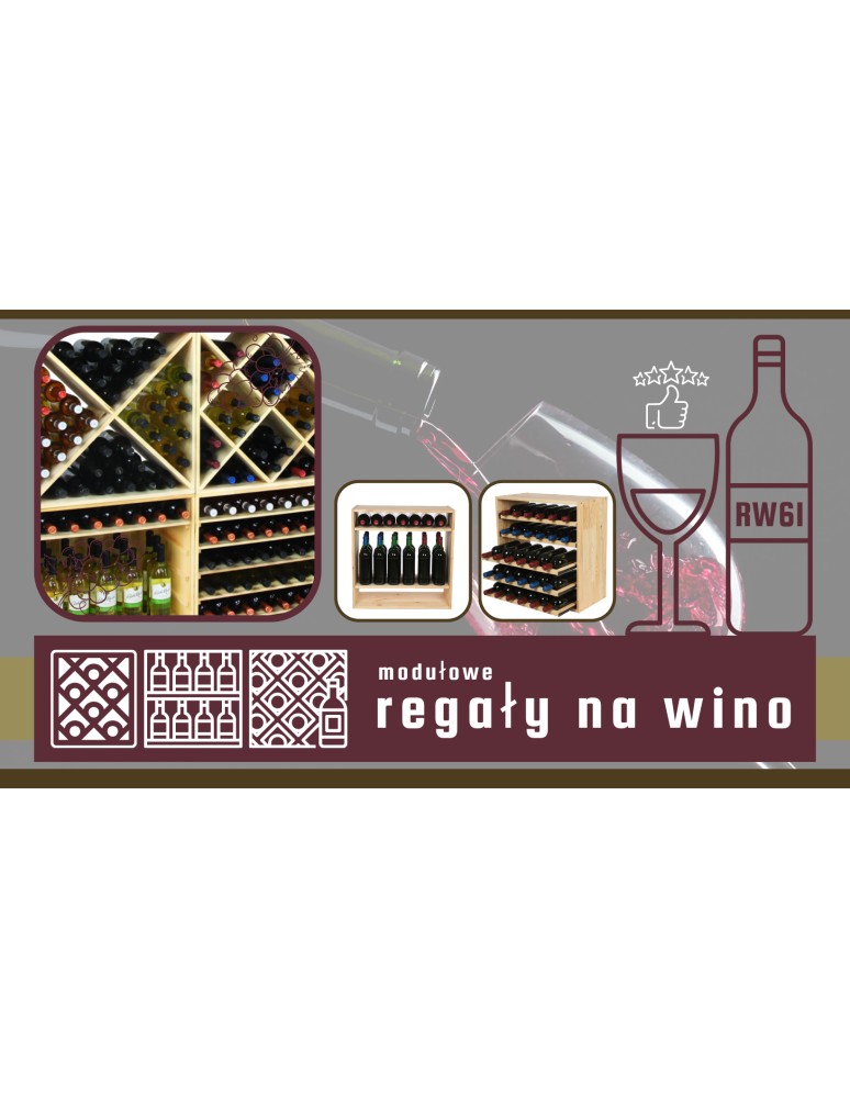 Seria RW-61 - Segmentowy Regał na Alkohole (2 wysuwane leżnie) – RW61 Brąz - product MODO24.PL 11