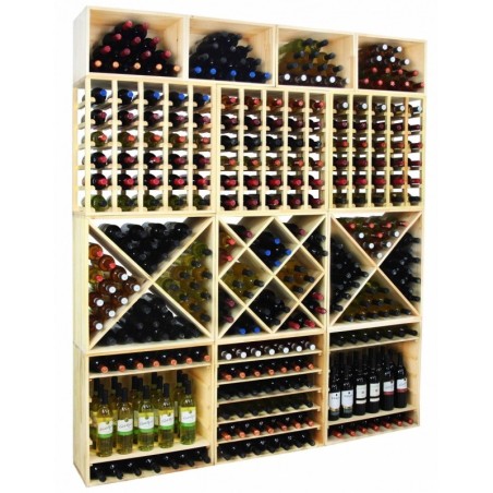 Modułowy Regał na Alkohole 60X60X30 cm · 3 Leżnie Ukośne · Naturalny