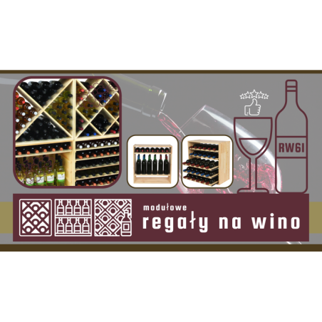Modułowy Regał na Alkohole 60X60X30 cm · 5 Leżni · Naturalny