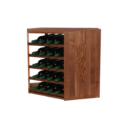 Narożny Regał na Alkohole 60X60X30 cm · 5 leżni · Naturalne Drewno