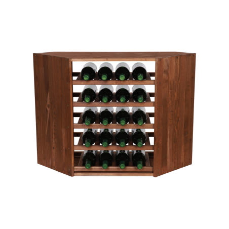 Narożny Regał na Alkohole 60X60X30 cm · 5 leżni · Naturalne Drewno