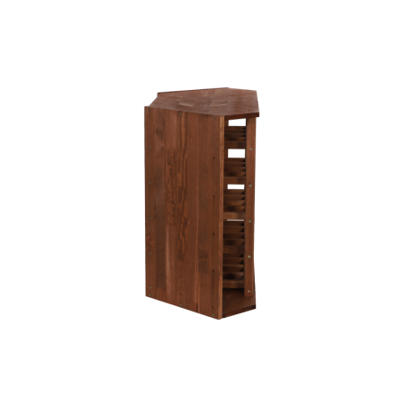 Narożny Regał na Alkohole 60X60X30 cm · 5 leżni · Naturalne Drewno