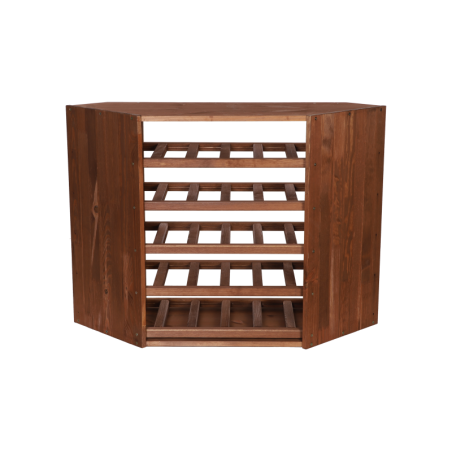 Narożny Regał na Alkohole 60X60X30 cm · 5 leżni · Naturalne Drewno
