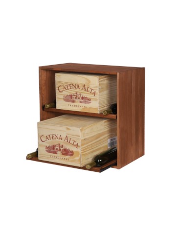 Segmentowy Regał na Alkohole (2 wysuwane leżnie) – RW61 Brąz - product 2