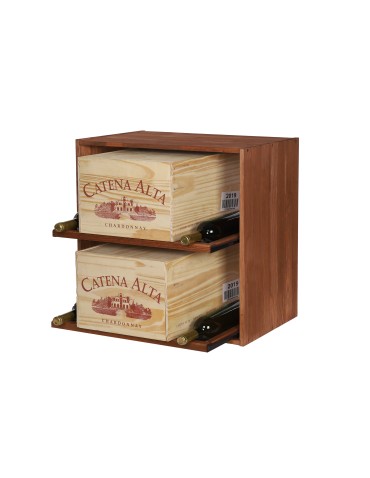 Seria RW-61 - Segmentowy Regał na Alkohole (2 wysuwane leżnie) – RW61 Brąz - product 8