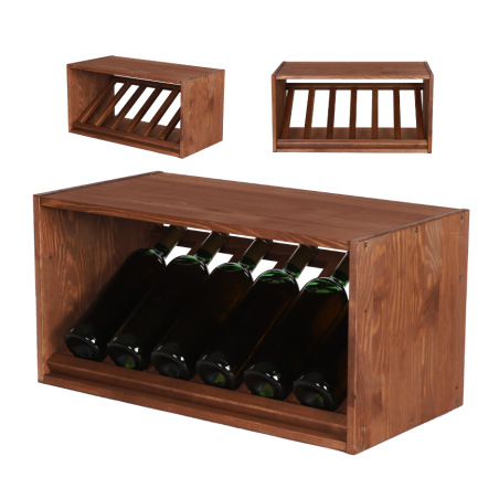 Ekspozycyjny Regał na Wino 30X60X30 cm · 1 Leżnia Ukośna  · Naturalny
