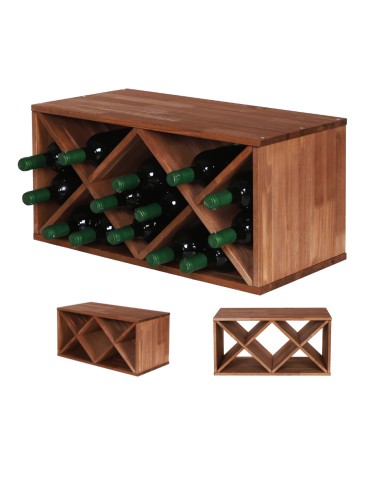 Segmentowy Regał na Alkohole (półki X2) – RW61 Brąz