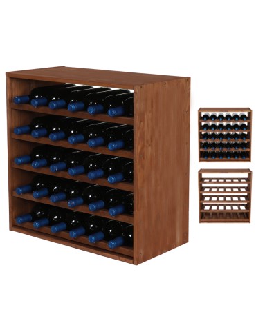 Segmentowy Regał na Alkohole (5 poziomych leżni) – RW61 Brąz