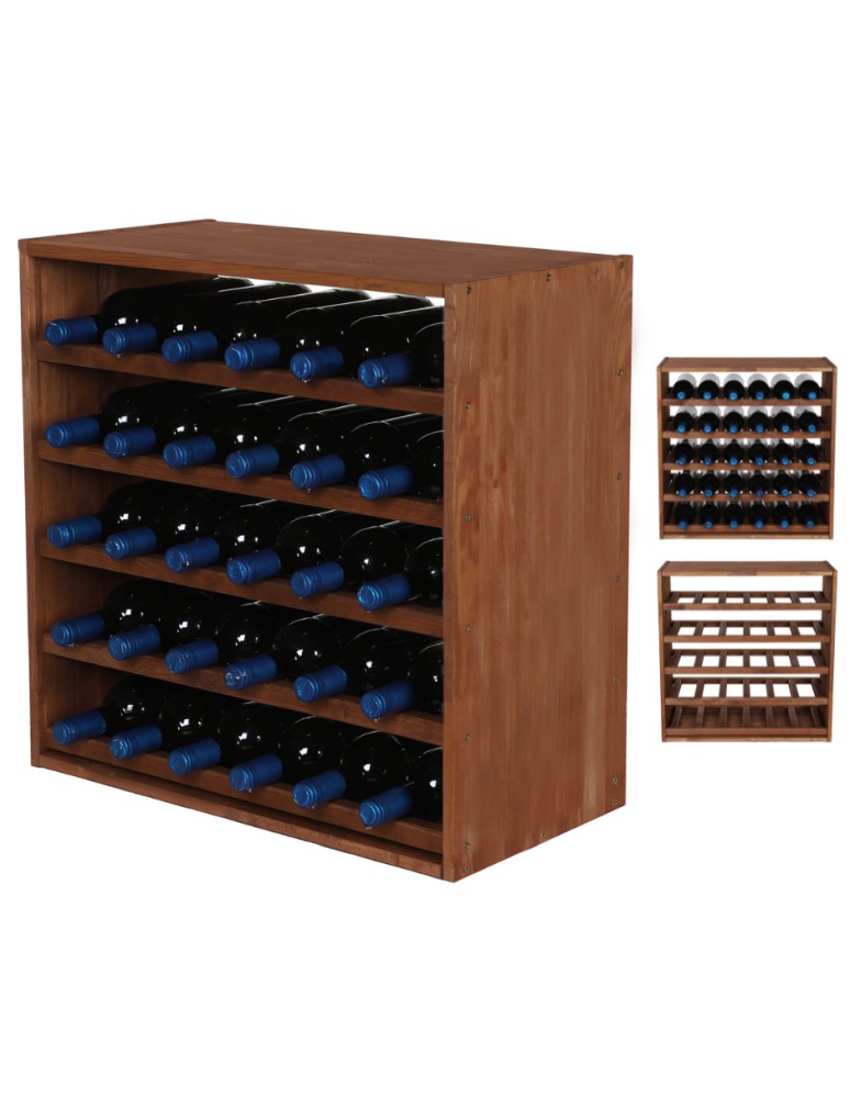 Seria RW-61 - Segmentowy Regał na Alkohole (5 poziomych leżni) – RW61 Brąz - produkt MODO24.PL 1