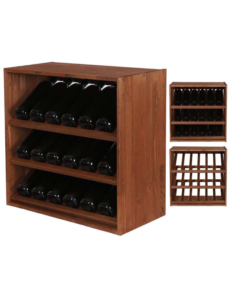 Seria RW-61 - Segmentowy Regał na Alkohole (3 ukośne leżnie) – RW61 Brąz - produkt MODO24.PL 1