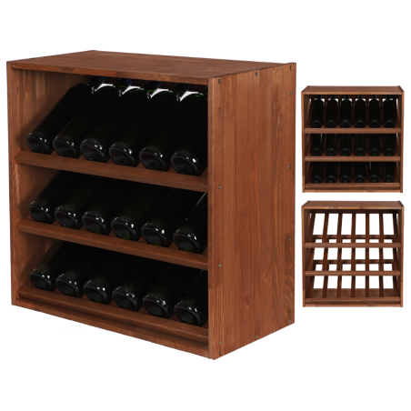 Modułowy Regał na Alkohole 60X60X30 cm · 3 Leżnie Ukośne · Naturalny