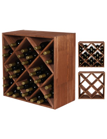 Segmentowy Regał na Alkohole (półki X4) – RW61  Brąz