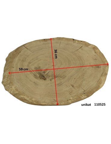 Dębowy Blat Na Stolik ❍ Plaster Drewna ❍ Dł 59 cm  UNIKAT 110525 - product 2