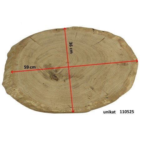 Dębowy Blat Na Stolik ❍ Plaster Drewna ❍ Dł 59 cm  UNIKAT 110525