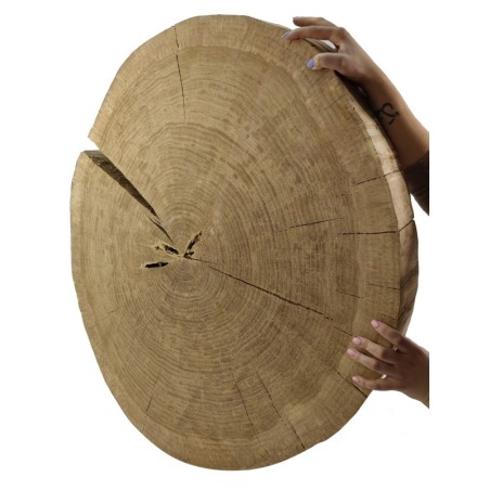 Dębowy Blat Na Stolik ❍ Plaster Drewna bez Kory ❍ Dł  90 cm  UNIKAT 114741