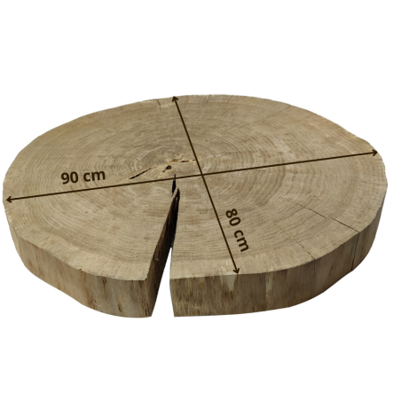 Dębowy Blat Na Stolik ❍ Plaster Drewna bez Kory ❍ Dł  90 cm  UNIKAT 114741