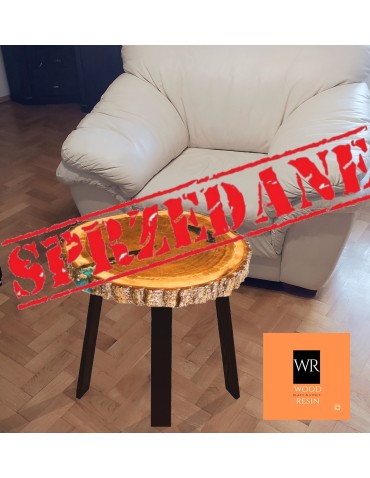 Stolik lub Blat ~ Sea at Night ~ Wood & Resin ~ Unikat 084111