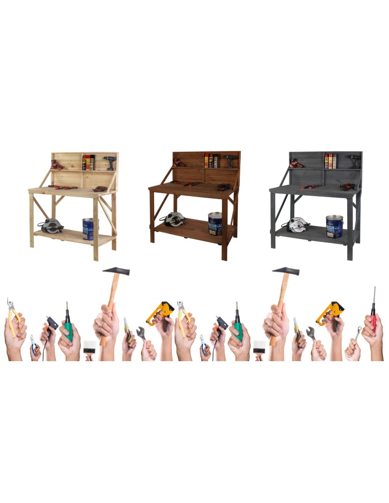 Stoły warsztatowe - Stół Warsztatowy Drewniany - SWD - Szary - product MODO24.PL 2