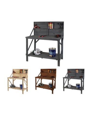 Stół Warsztatowy Drewniany - SWD - Szary