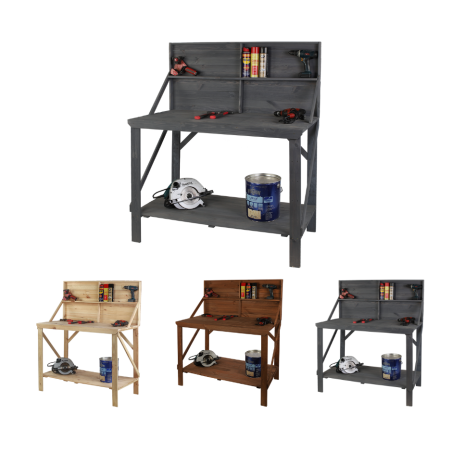 Stół Warsztatowy Drewniany - SWD - Szary