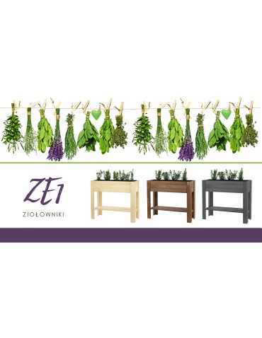 Kwietniki i donice - Drewniany Ziołownik / Skrzynia ZE1 wym. 70x80x34 cm, Naturalna - product 9