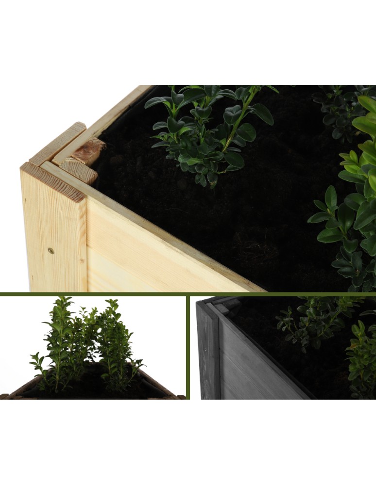 Kwietniki i donice - Drewniany Ziołownik / Skrzynia ZE1 wym. 70x80x34 cm, Naturalna - product MODO24.PL 3