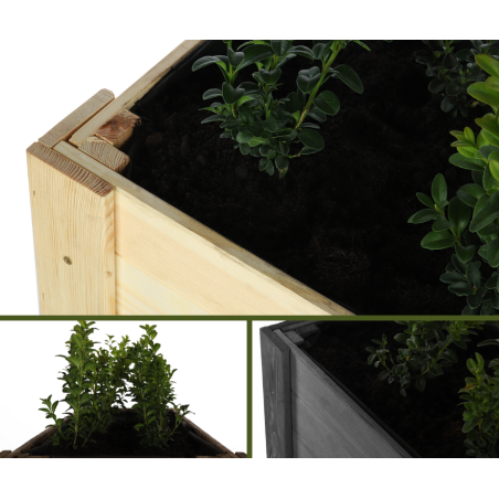 Drewniany Ziołownik / Skrzynia ZE1 wym. 70x80x34 cm, Naturalna