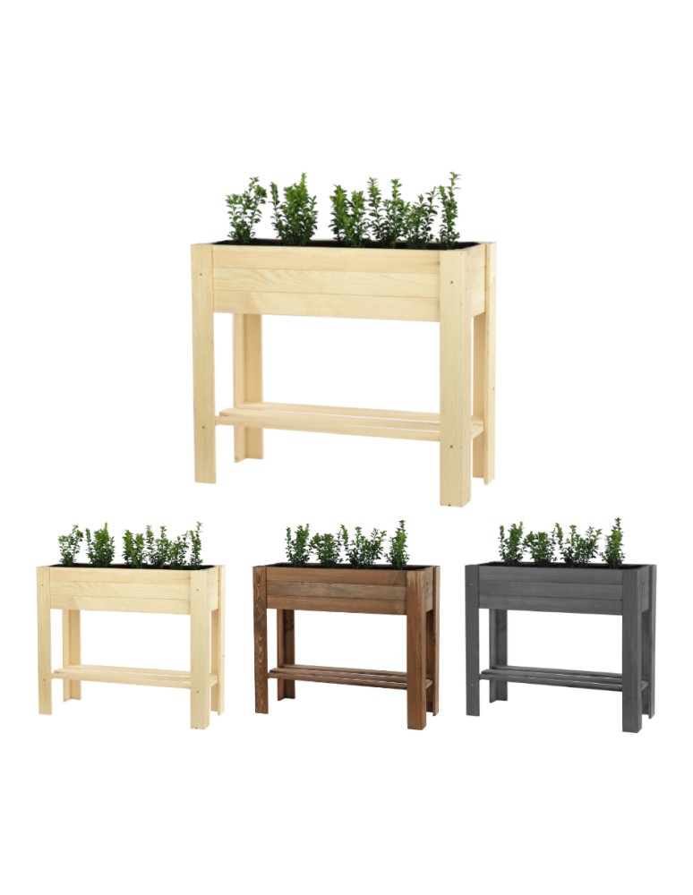Kwietniki i donice - Drewniany Ziołownik / Skrzynia ZE1 wym. 70x80x34 cm, Naturalna - produkt MODO24.PL 1