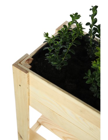 Kwietniki i donice - Drewniany Ziołownik / Skrzynia ZE1 wym. 70x80x34 cm, Naturalna - product 4