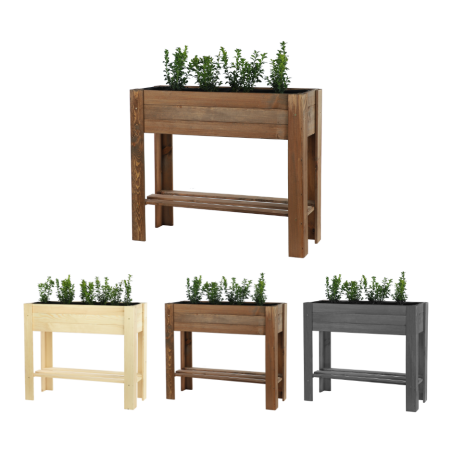 Drewniany Ziołownik / Skrzynia ZE1wym. 70x80x34 cm, Brąz