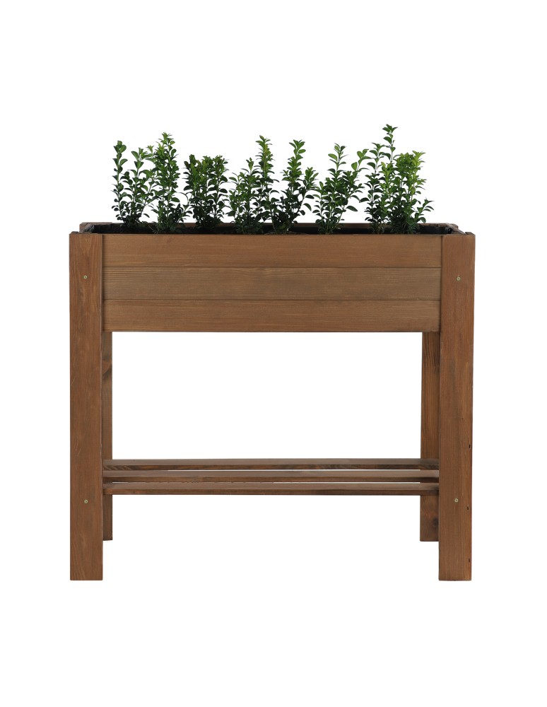 Kwietniki i donice - Drewniany Ziołownik / Skrzynia ZE1wym. 70x80x34 cm, Brąz - product MODO24.PL 2