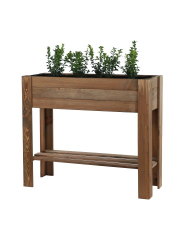 Kwietniki i donice - Drewniany Ziołownik / Skrzynia ZE1wym. 70x80x34 cm, Brąz - product 3