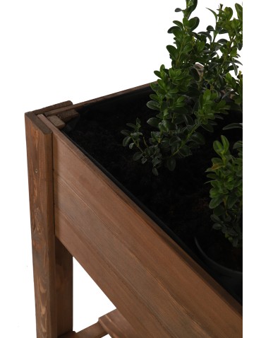 Kwietniki i donice - Drewniany Ziołownik / Skrzynia ZE1wym. 70x80x34 cm, Brąz - product 5