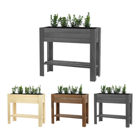 Drewniany Ziołownik / Skrzynia ZE1wym. 70x80x34 cm, Szara