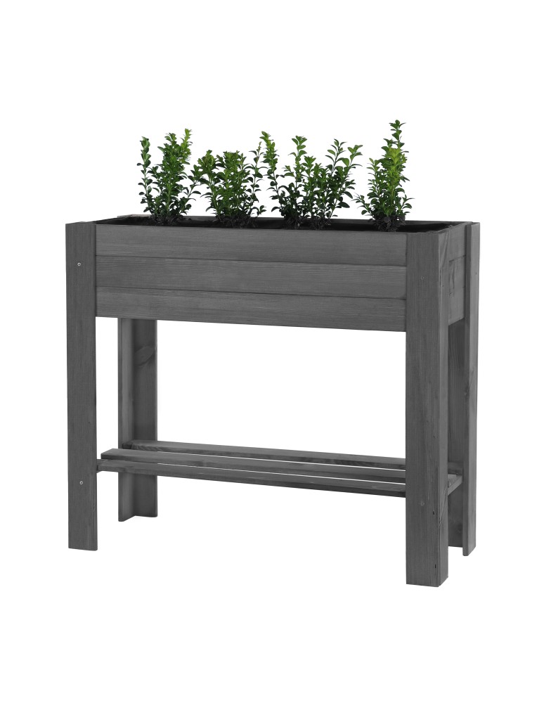 Kwietniki i donice - Drewniany Ziołownik / Skrzynia ZE1wym. 70x80x34 cm, Szara - product MODO24.PL 3